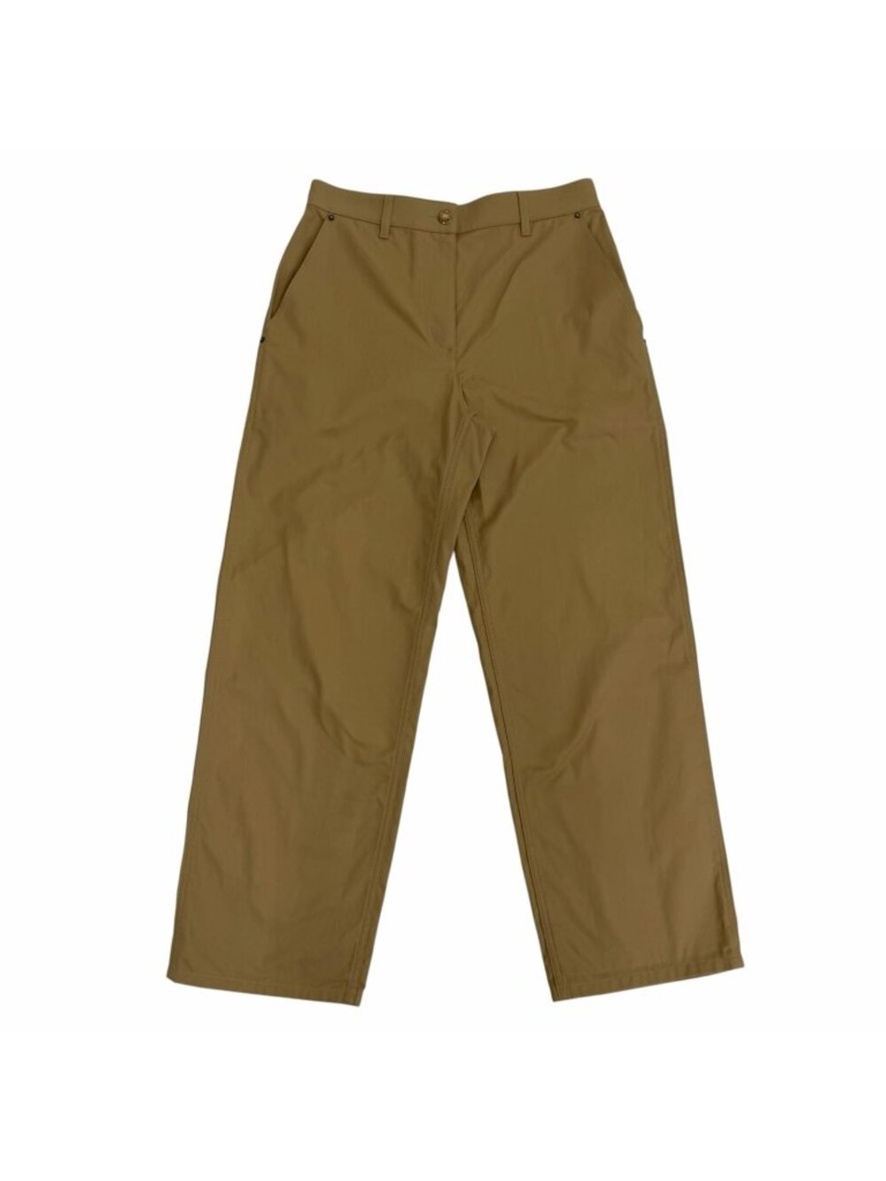 Louis Vuitton Cotton 100% Logo Button Wide Pants Beige IT 40